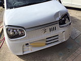 メーカー:スズキ 車両名:アルト バン 自損事故で車両左前部を損傷 地域:吹田市 個人 メーカー:スズキ 車両名:アルト バン 自損事故で車両左前部を損傷 地域:吹田市 個人