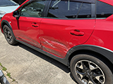 メーカー:スバル 車両名:XV 地域:豊中市 個人 男性 左前後ドア交換、左リアクオーター板金、左ステップカバー交換等