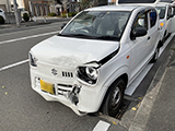 スズキ アルト 交差点事故による車両前部の修理 地域:箕面市 法人