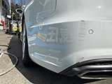 アウディ A6 リアバンパー左角をぶつけて出来た傷の修理